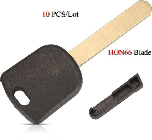 Jingyuqin 10er Set Auto Schlüssel Shell für Honda Accord Civic CRV HON66 Klinge Transponder Leere Shell ohne Chip in Schwarz - Bild 1
