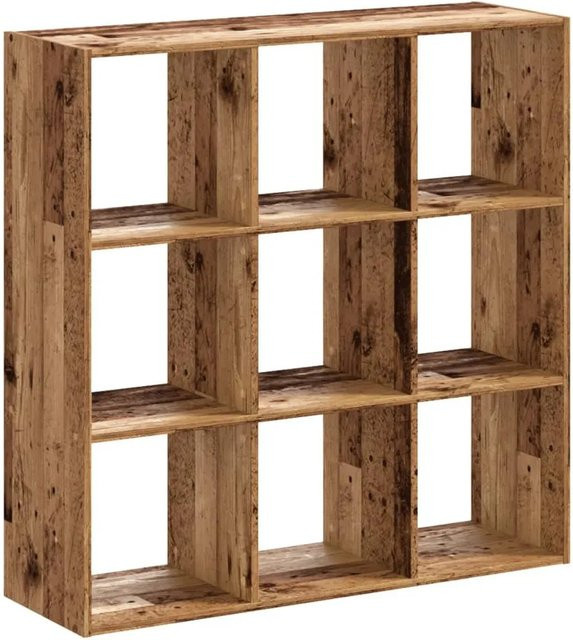 vidaXL Bücherregal in Altholz-Optik, braun, B/H/T: 102 x 102 x 32 cm - Bild 1
