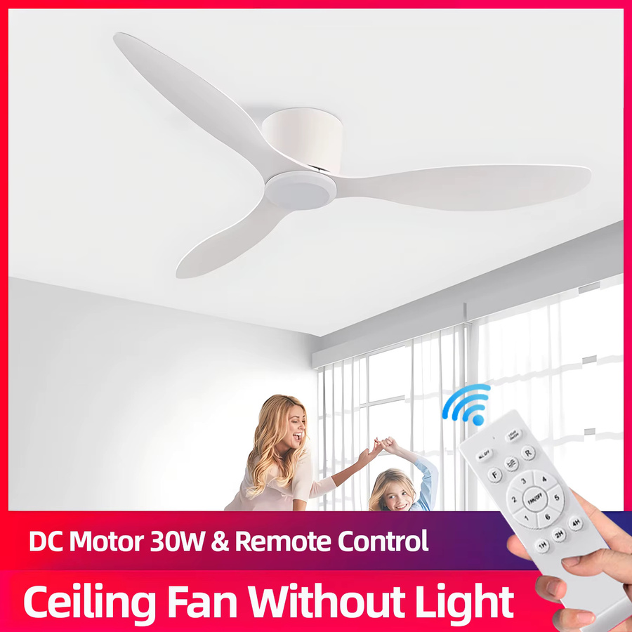 Moderner Deckenventilator IRALAN in Schwarz-Weiß mit DC-Motor, 30 W und Fernbedienung, ohne Licht - Bild 1