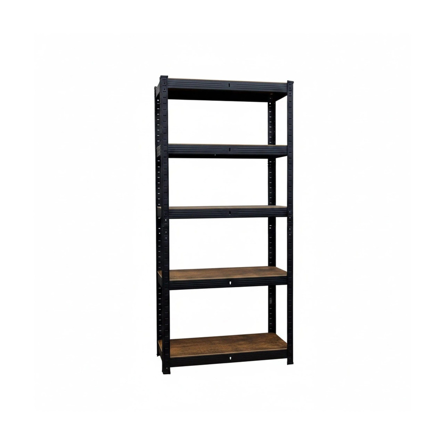 Relaxdays Schwerlastregal im Industrial-Design aus Stahl und MDF, Schwarz-Braun, B/T/H: 150 x 75 x 30 cm - Bild 2