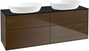 V&B Waschtischunterschrank Finion mit Wandbeleuchtung in Walnut Veneer, B/T/H: 160 x 50,1 x 60 cm - Bild 1