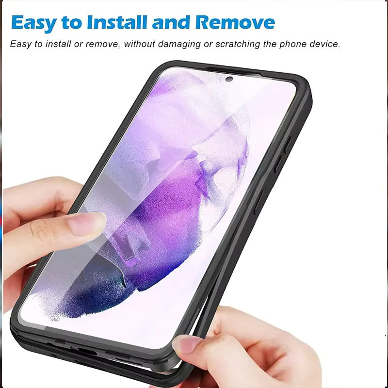Stoßfeste 360 Grad Silikonhülle für Samsung Galaxy S25 S24 S23 S15 A56 A36 A16 A06 A55 A35 A25 in Schwarz - Bild 2