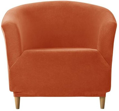 Yiran Furniture Stretch-Samt-Abdeckung für Clubsessel in Beige, halbkreisförmiger Schonbezug aus Polyester für Sessel und Chaiselongue - Bild 1