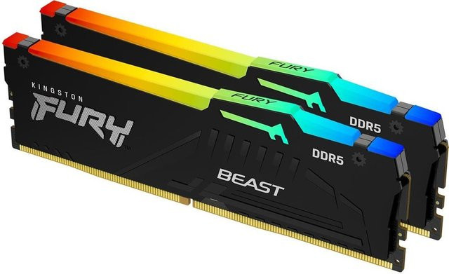 Kingston FURY Beast RGB DDR5 RAM Kit 64 GB (2 x 32 GB) 6000 MHz Schwarz Multicolour - Bild 1