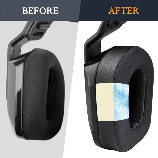 Ersatz-Eisgel-Ohrpolster in Schwarz für Logitech G733 G535 G335 Wireless Gaming Headsets - Bild 1