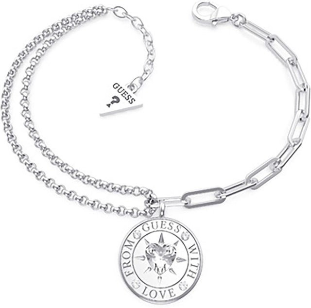 Guess Armband, Edelstahl, Silber, Kristall, Damen - Bild 1