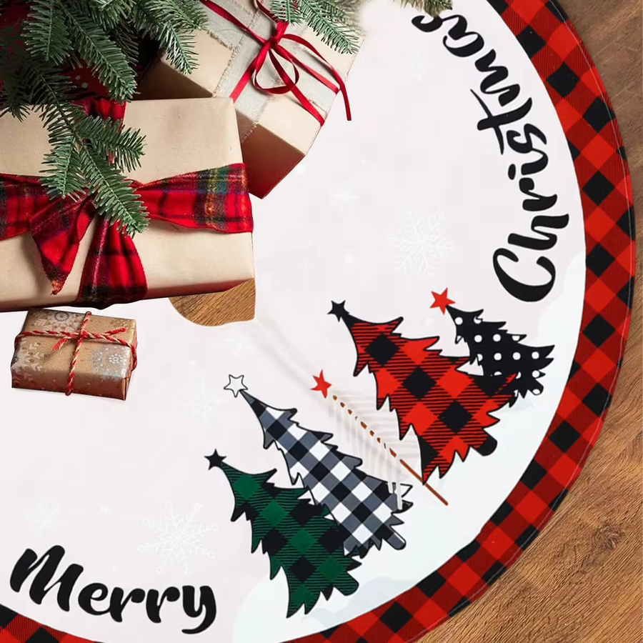 VIKAMA Weihnachtsbaumrock in rot und schwarz kariert als klassische Dekoration für deine Weihnachtsfeier - Bild 3