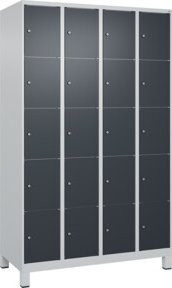 C+P Schließfachschrank Classic PLUS mit 4 Abteilen und Füßen, Farbe Anthrazitgrau und Grau, B/T/H: 120 x 50 x 195 cm - Bild 1