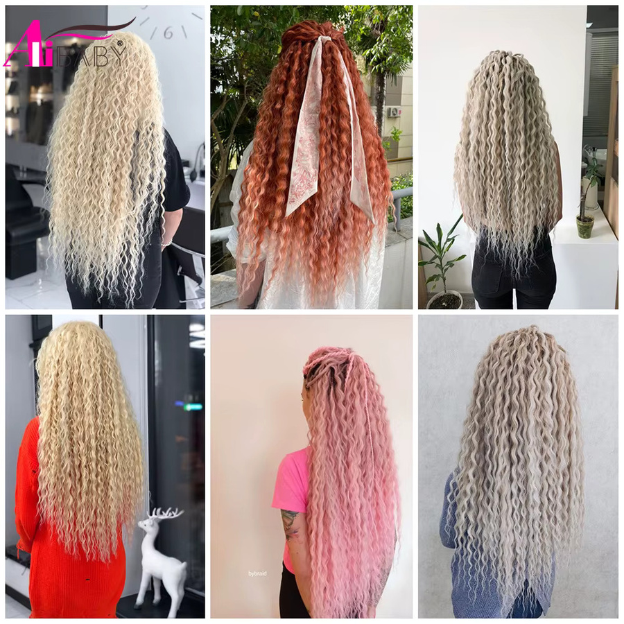 Alibaby Häkelhaar Ariel-Curl, 22 Zoll, Ombre Ocean Wave, synthetisch - Bild 3