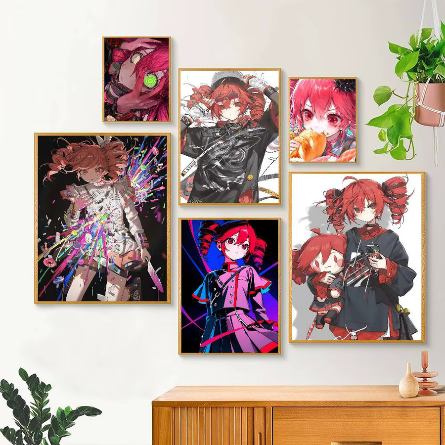 Selbstklebender Anime-Poster Kasane Teto Cartoon Motiv in Mehrfarben als Wandkunst für dein Zuhause - Bild 2