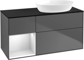 V&B Waschtischunterschrank Finion in Anthrazit und Weiß, B/T/H: 120 x 50,1 x 50,1 cm - Bild 1