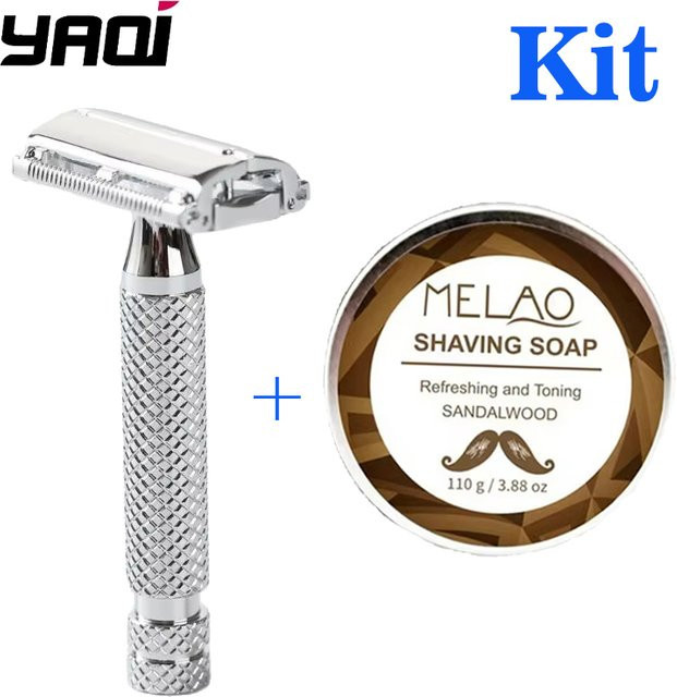 YAQI Monarch Chrome Sicherheitsrasierer und Rasierseifen-Set, Unisex - Bild 1