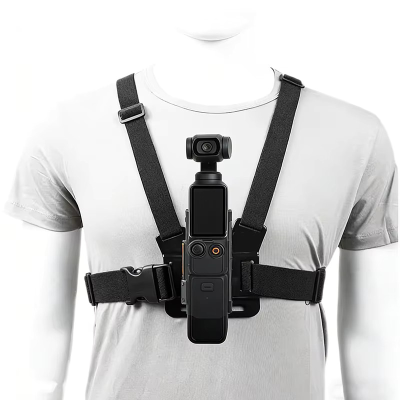 Gimbal Brustgurt in Schwarz als elastischer Gürteladapter für DJI Osmo Pocket 1, 2, 3 sowie GoPro und Insta360 Action Kameras - Bild 2