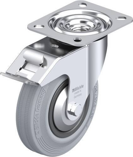 Blickle Lenkrolle LE-VPP 125R-FI-SG-FA mit Feststeller in Grau und Schwarz, Rad-Durchmesser: 125 mm, Tragfähigkeit: 100 kg - Bild 1