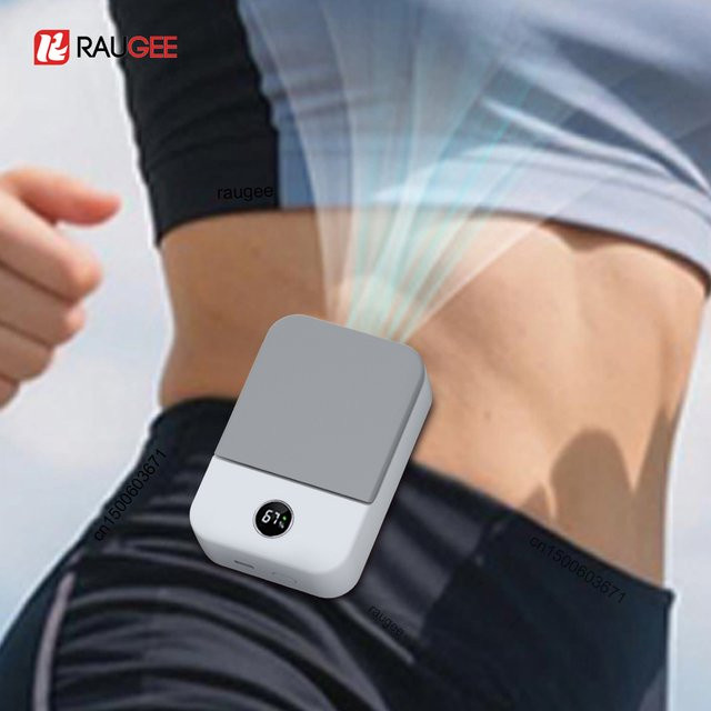 Tragbarer Mini-Hüftventilator von ragee mit 3 Geschwindigkeitsstufen und 2000mAh Akku, USB-Luftkühler mit Hüftclip zum Umhängen, erhältlich in Schwarz oder Weiß - Bild 1