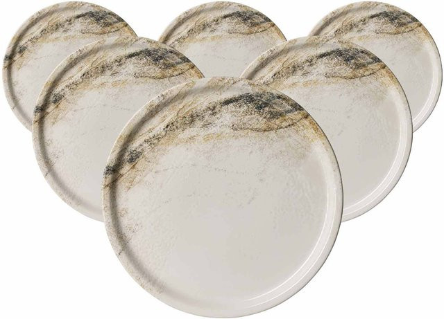 Ritzenhoff & Breker Gourmetplatten Arezzo Servierplatten aus Keramik und Melamin, Mehrfarbig, 6er Set, Durchmesser: 30 cm - Bild 1