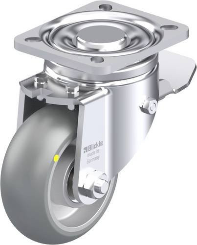 Blickle Stahlblech-Lenkrolle LH-ALTH 101K-1-ST-AS-CO in Silber, Rad-Durchmesser: 100 mm, Tragfähigkeit: 420 kg - Bild 1