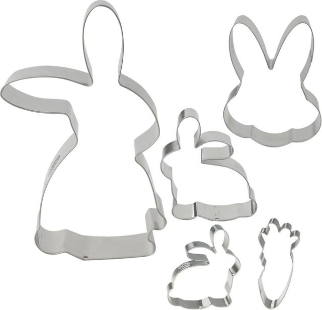 Dr. Oetker Ausstecher-Set Osterhasen, 4-teilig, Edelstahl, Silber - Bild 1