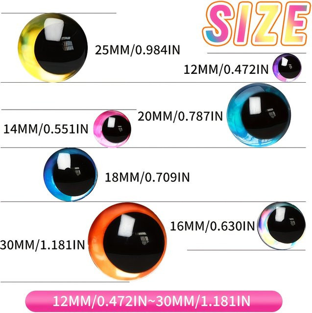 3D-Flash-Gradient-Sicherheitsaugen-Set, Kunststoff, 20-teiliges Set - Bild 1