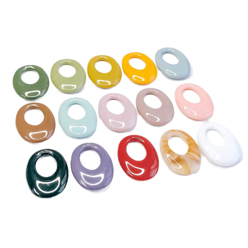 ZEROUP DIY JEWELRY Anhänger Acryl, Oval, Bunt, Unisex - Bild 2