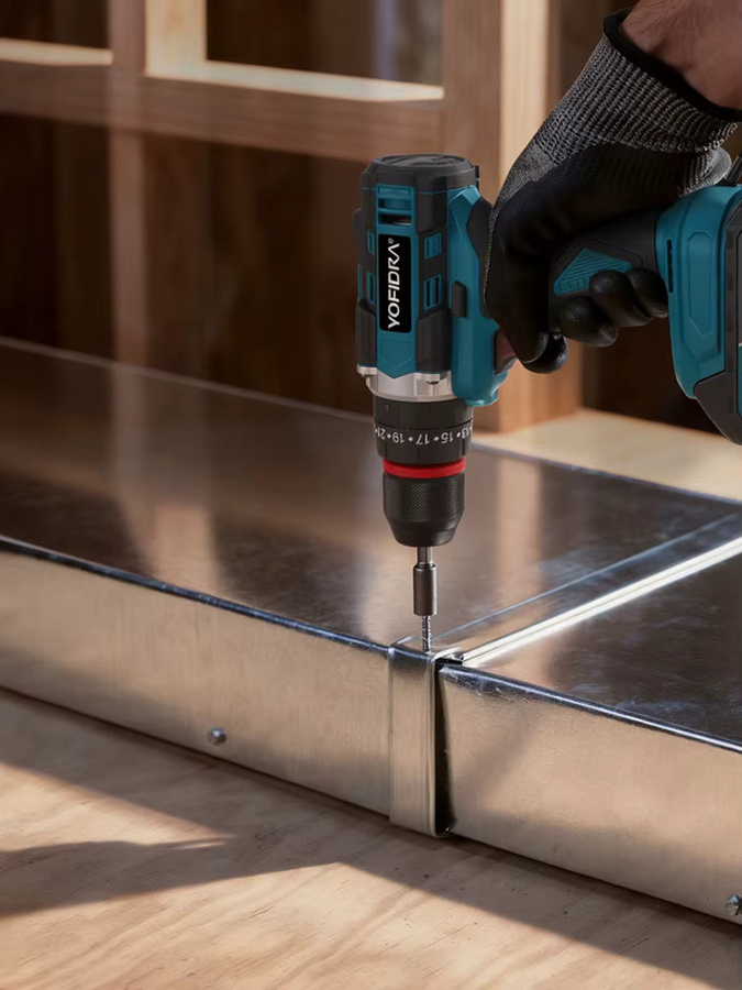 YOFIDRA Elektrischer Akku-Schlagbohrer 3-in-1 in Petrol mit 25+3 Drehmomentstufen für Makita 21V Akku - Bild 7