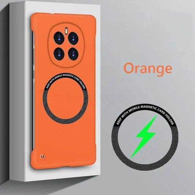 Magnetische Rahmenlose Harte PC Hülle für Honor Magic7 Pro und Magic6 Pro, Stoßfeste Abdeckung, Gelb - Bild 1
