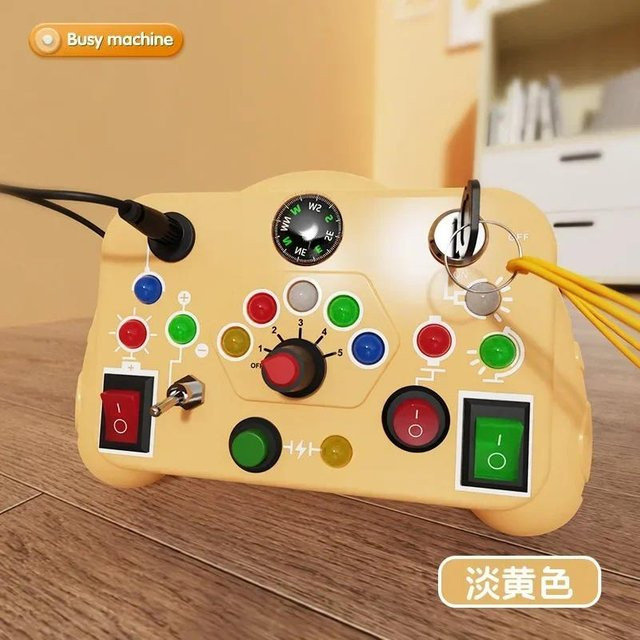 Binchi Montessori Busy Board, Sensorisches Spielzeug, mit LED-Lichtschalter-Steuerplatine, weiß - Bild 1