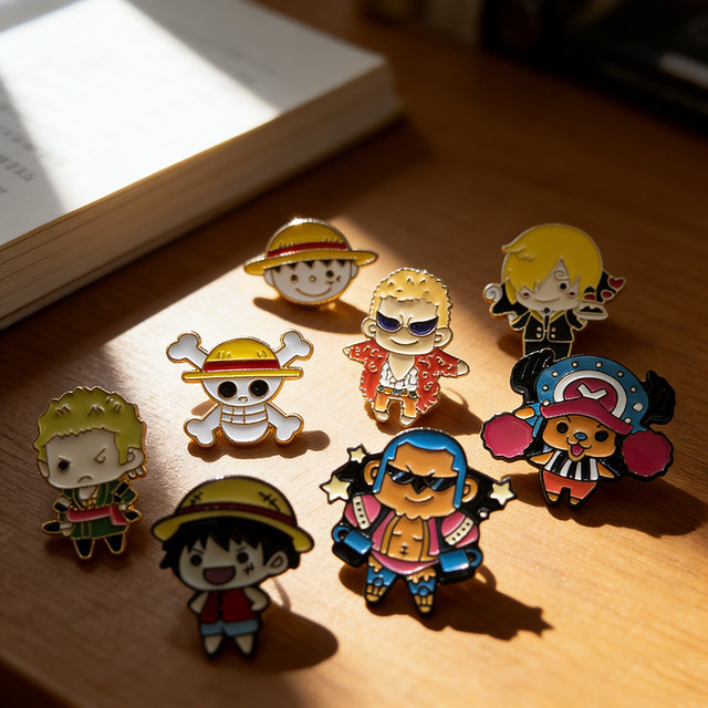 Bandai One Piece Roronoa Zoro & Monkey D. Luffy Anstecknadeln, 8-teiliges Set, Metall, Bunt / Mehrfarbig - Bild 1