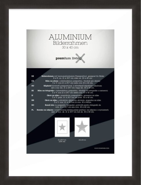 Premium Living Bilderrahmen aus Aluminium in Schwarz, B/H: 30 x 40 cm - Bild 1