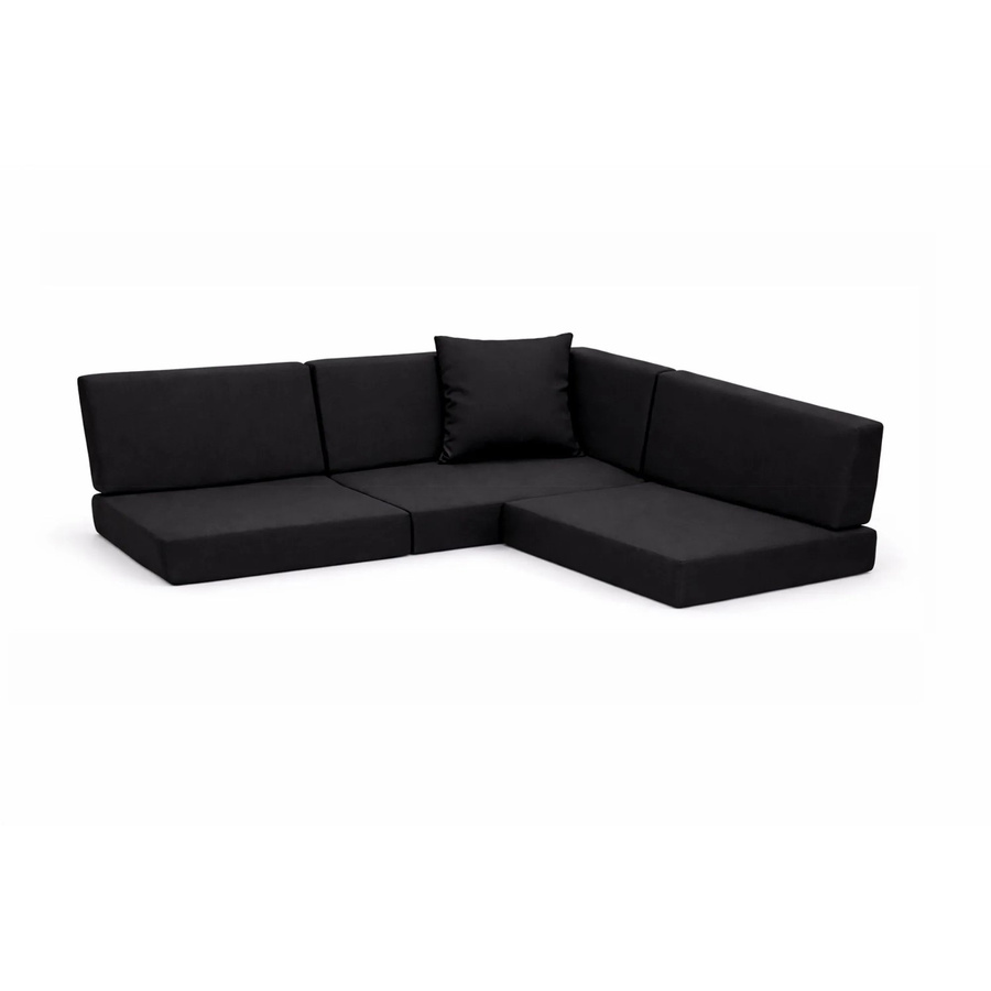 Setgarden Palettenkissen 8er Set für Outdoor Sitzkissen und Rückenkissen Schwarz, Sitzkissen B: 120 cm, T: 50 cm, H: 10 cm und Rückenkissen B: 120 cm, T: 40 cm, H: 10 cm - Bild 2