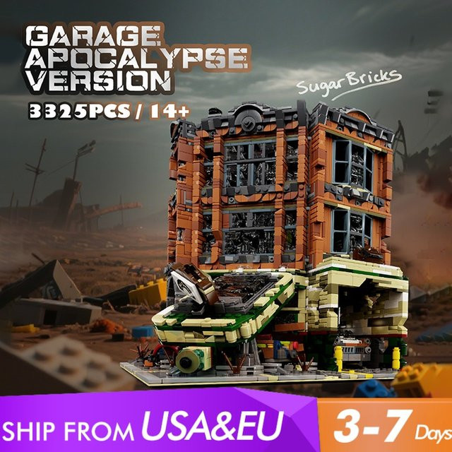 Doomsday Corner Garage Architektur-Modell aus 3325 Klemmbausteinen, Modulares Stadt-Set mit Figuren und Fahrzeugen, Mehrfarbig - Bild 1