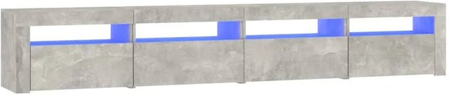 vidaXL TV-Schrank mit LED-Leuchten in Betongrau, modern, B/H/T: 240 x 35 x 40 cm - Bild 1