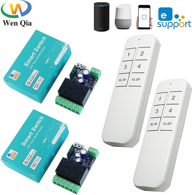 Ewelink WiFi RF Fernbedienung Schalter mit 2CH Timing Relais Empfänger für Garage, Motor oder Licht, kompatibel mit Alexa - Bild 1