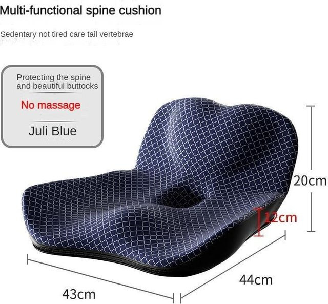 Orthopädisches Memory Foam Sitzkissen zur Schmerzlinderung am Steißbein in Grau, B/T/H: 44 x 43 x 20 cm - Bild 1