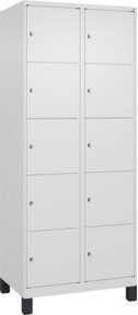 C+P Schließfachschrank Classic PLUS mit 2 Abteilen und Füßen, Farbe RAL 9016 Verkehrsweiß, B/T/H: 80 x 50 x 195 cm - Bild 1