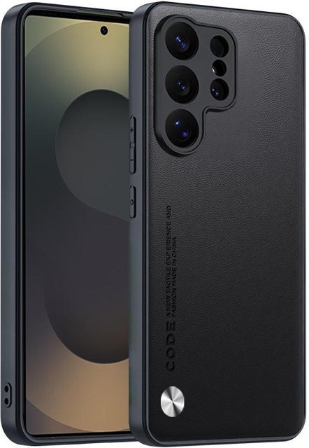 Stoßfeste Samsung Galaxy Hülle aus luxuriösem PU-Leder für Galaxy S26 Ultra, S25 und S24 Plus in Schwarz - Bild 1