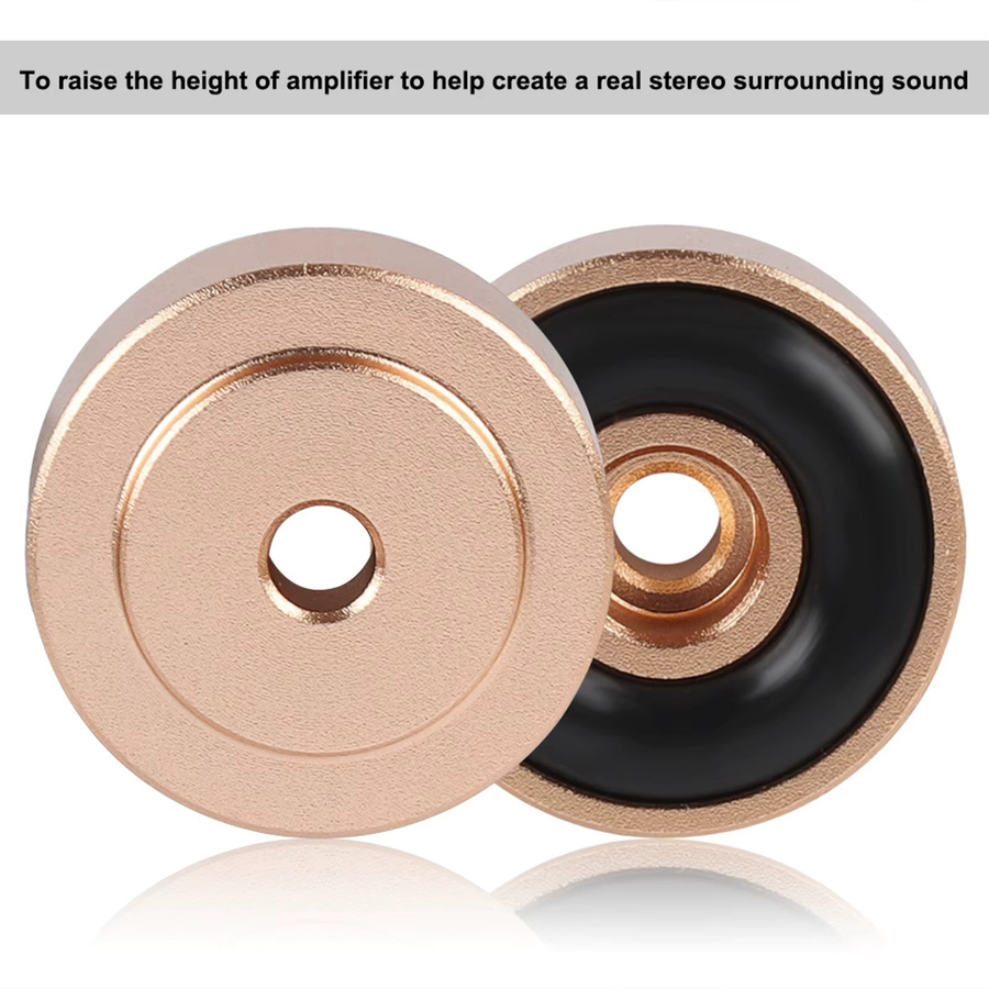 VBESTLIFE Verstärker Füße aus Aluminiumlegierung als Stoßdämpfer und Pads für Lautsprecher, Schwarz und Gold, Durchmesser: 20 mm, Höhe: 8 mm - Bild 3