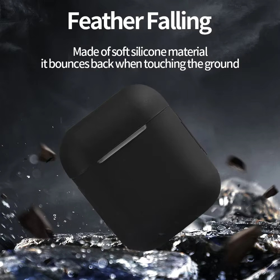DO AS YOU WISH Silikon Schutzhülle für AirPods 1/2 in Schwarz mit Reiniger-Kit - Bild 3