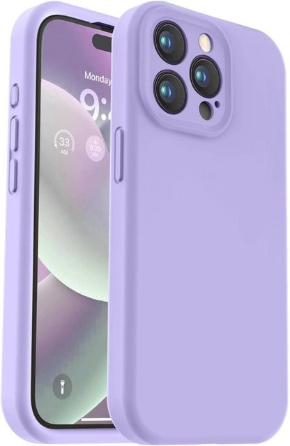 Stoßfeste Silikon-Handyhülle mit Kamera-Objektivschutz für Apple iPhone 15 Pro 14 13 12 11 und 14 Plus in Purple - Bild 1