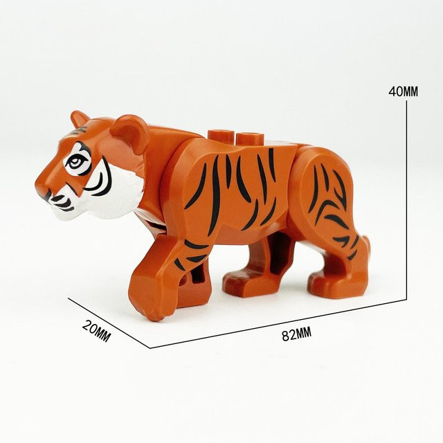 MOC Tiere Tiger Ziege Schwein Leopard Eisbär Elefant Kriegswolf, Bausteine, ab 6 Jahren - Bild 1