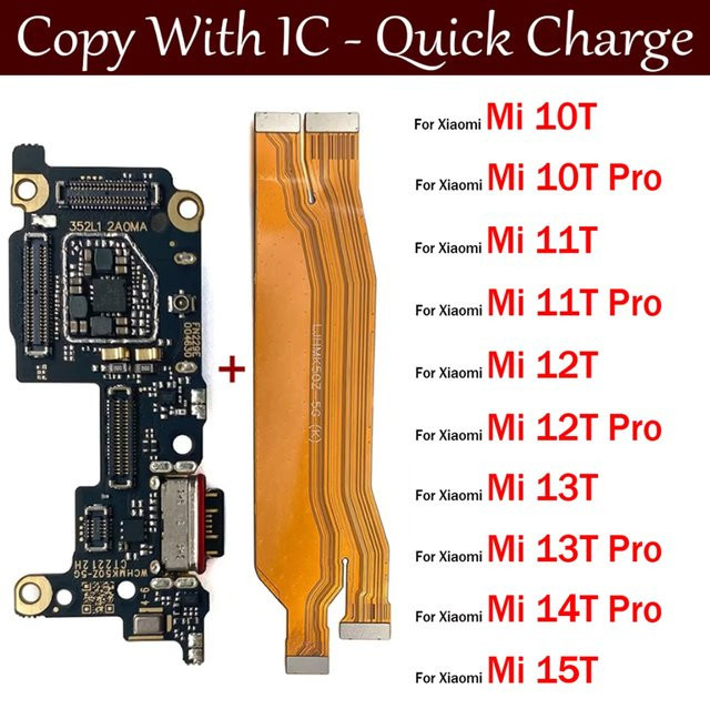Xiaomi USB-C Ladebuchse Flexkabel als Ersatz-Ladeanschluss Dock-Connector für Mi 10T 11T 12T 13T 14T 15T Pro in Schwarz - Bild 1