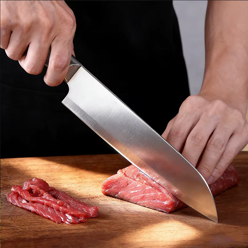 WXCOO Japanisches Küchenmesser aus Edelstahl in Silber, 7 Zoll Chef Knife - Bild 2