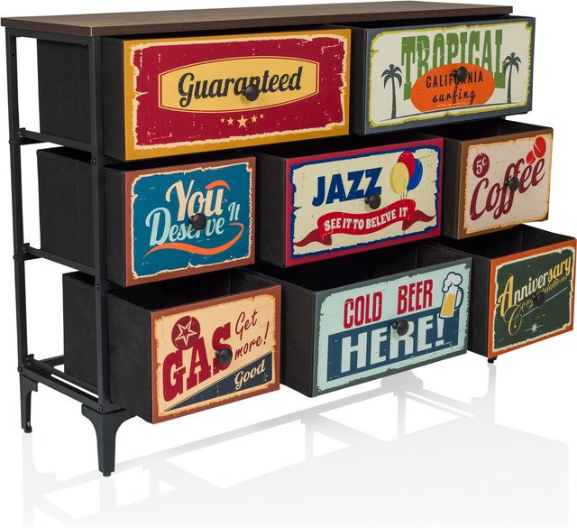 hjh LIVING Kommode AMERIKO mit 8 Schubladen in Multicolour im American-Vintage-Stil, B/T/H: 77 x 45 x 30 cm - Bild 1