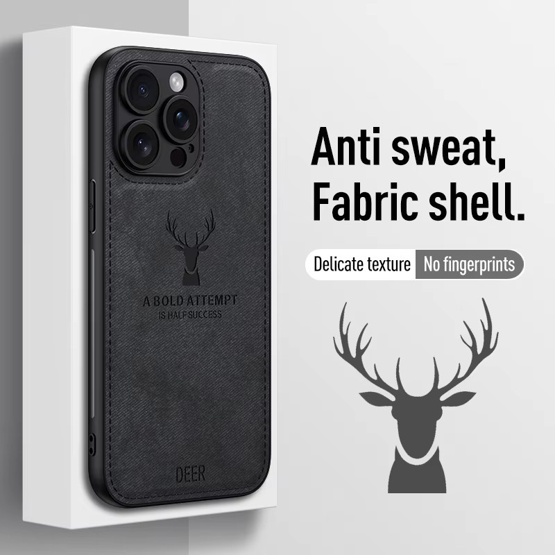 NMEGOU Stoßfeste Handyhülle mit Hirschkopf-Cartoon-Design für iPhone 11 bis iPhone 17 Pro Max in Braun - Bild 4