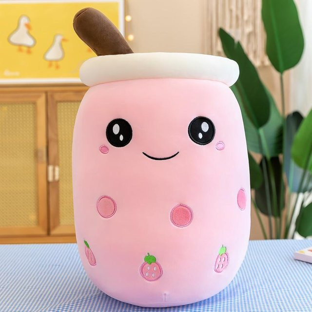 BC Pet Supplies Bubble Tea Plüschtier, Milchtee Boba Kissen, 35cm - Bild 1