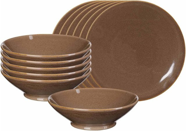 Ritzenhoff & Breker Tafelservice Sahara aus Porzellan, 12er Set, Braun - Bild 1