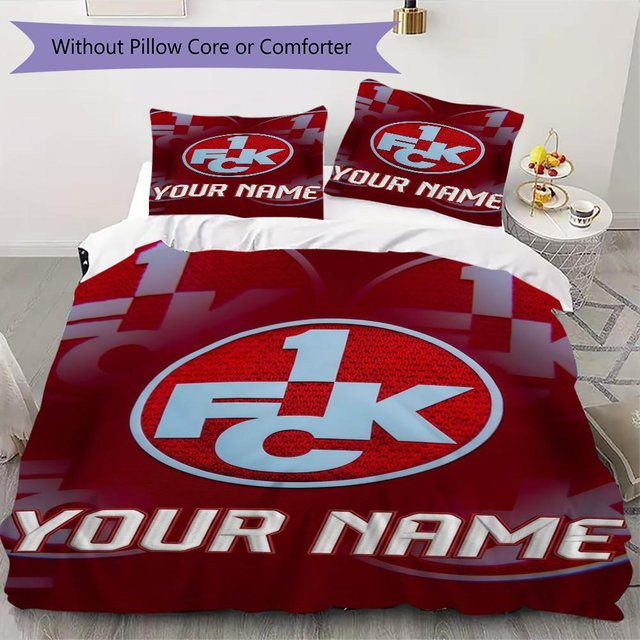 UI LOOL Bettwäsche Set FC Kaiserslautern Muster in Rot mit Bettbezug und 2 Kissenbezügen, B/H: 140 x 200 cm - Bild 1