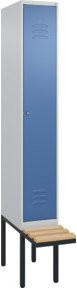 C+P Spind Classic PLUS Garderobenschrank mit Sitzbank, 1 Abteil, Zylinderschloss, 4 Garderobenhaken, B/H/T: 212,0 x 81,5 x 30,0 cm - Bild 1