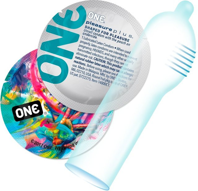 ONE Pleasure Plus Kondome, innen gerippt, Unisex - Bild 1