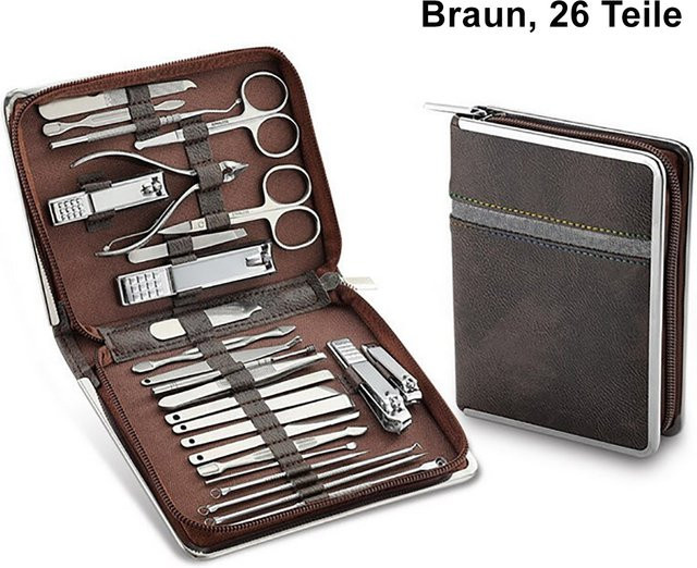 TPFBeauty Maniküre- & Pediküre-Set, 26-teilig, Braun, Unisex - Bild 1